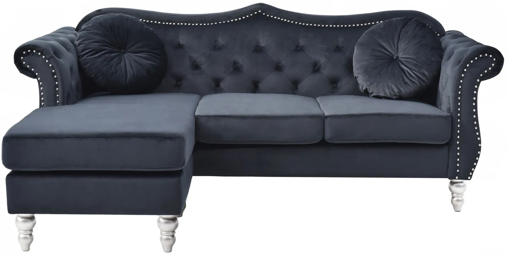 Hollywood Sectional Sofa in Black by Glory Furniture
