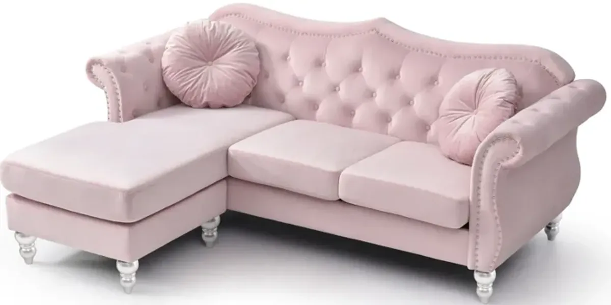 Hollywood Sectional Sofa in Pink by Glory Furniture