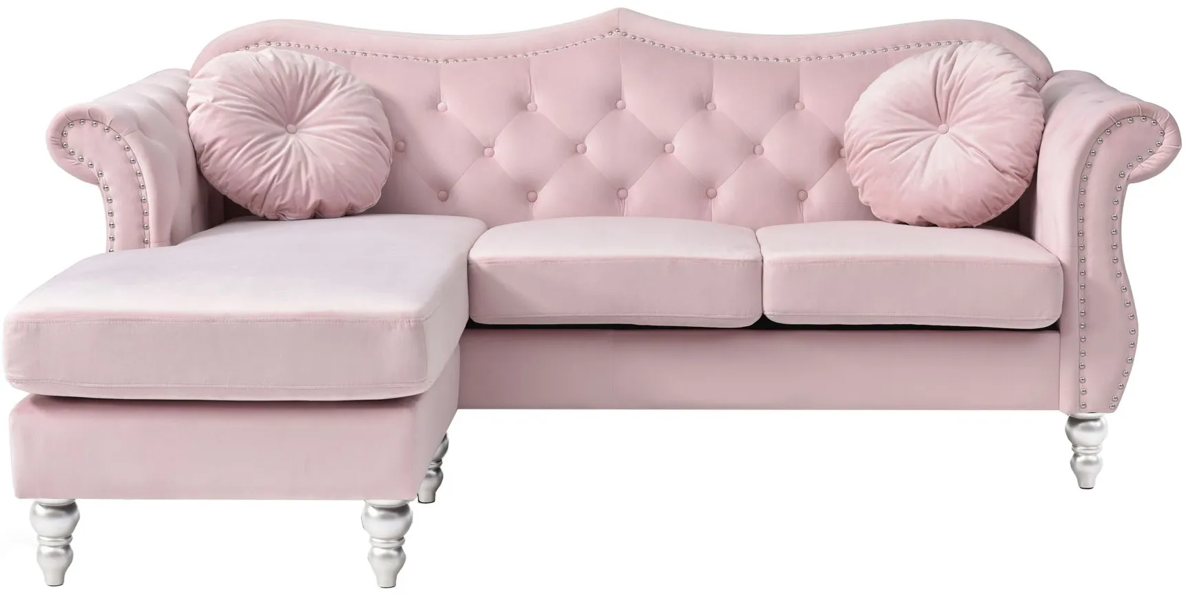 Hollywood Sectional Sofa in Pink by Glory Furniture