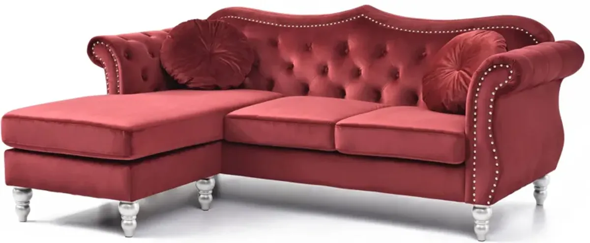 Hollywood Sectional Sofa in Burgundy by Glory Furniture