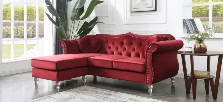 Hollywood Sectional Sofa in Burgundy by Glory Furniture