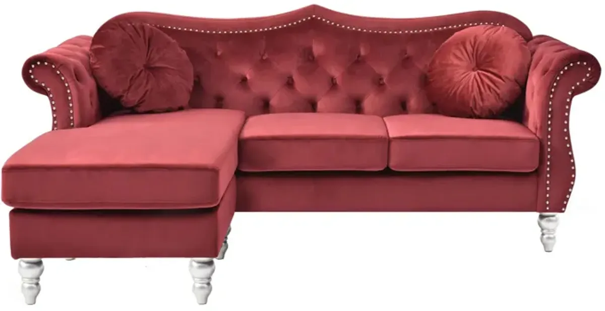 Hollywood Sectional Sofa in Burgundy by Glory Furniture