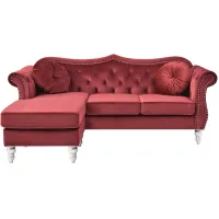Hollywood Sectional Sofa in Burgundy by Glory Furniture