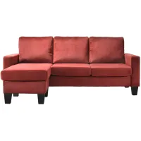 Jessica Sectional Sofa in Burgundy by Glory Furniture