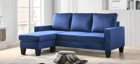 Jessica Sectional Sofa in Navy Blue by Glory Furniture