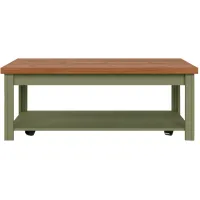 Vineyard Cocktail Table in Sage with Fruitwood by Legends Furniture