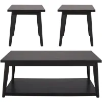 Troika 3PK Occasional Tables w/ Casters in Black by Elements International Group