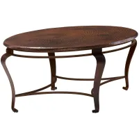 Clark Oval Coffee Table in Hammered Copper by Bernhardt