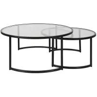 Rhea Round Nesting Coffee Table in black by Uttermost