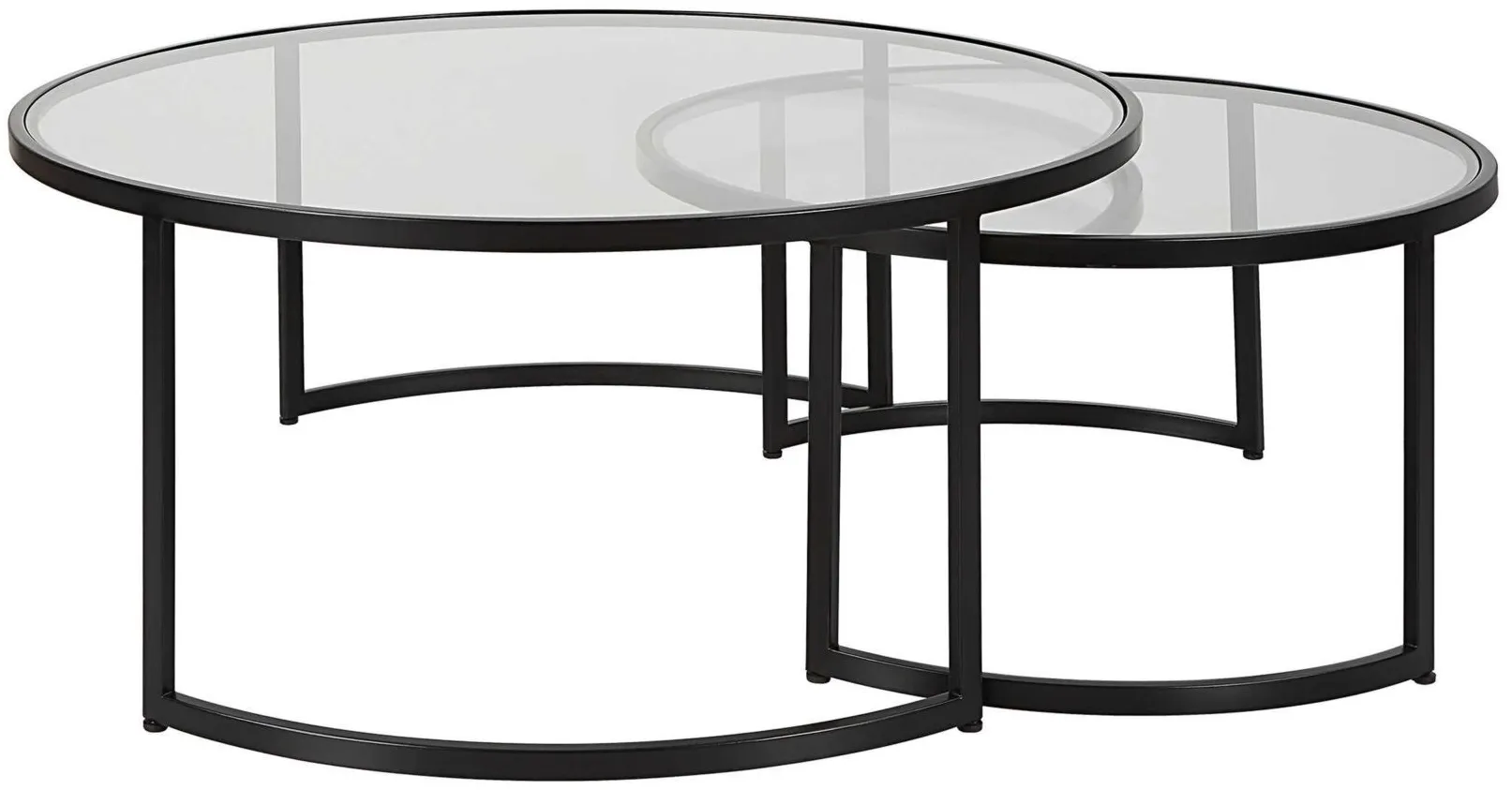 Rhea Round Nesting Coffee Table in black by Uttermost