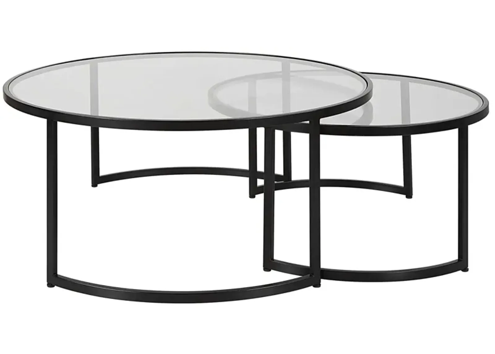 Rhea Round Nesting Coffee Table in black by Uttermost