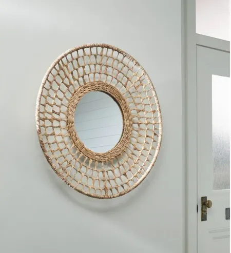 Deltlea Accent Mirror in Natural by Ashley Express