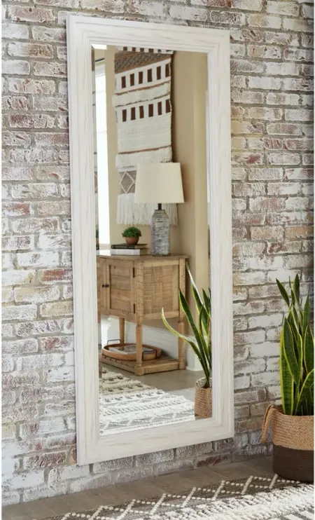 Jacee Floor Mirror in Antique White by Ashley Furniture
