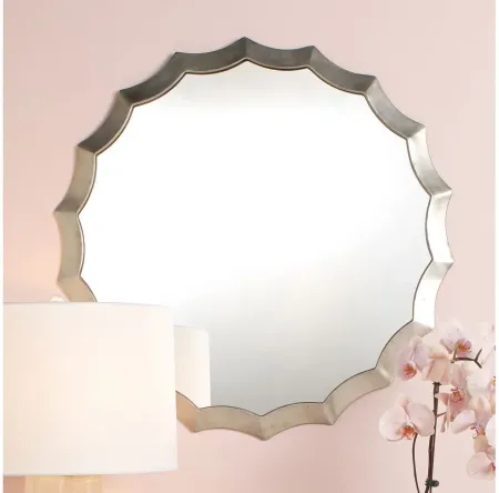 Round Scalloped Mirror in Silver by Jamie Young Company
