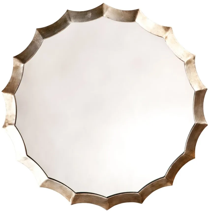 Round Scalloped Mirror in Silver by Jamie Young Company