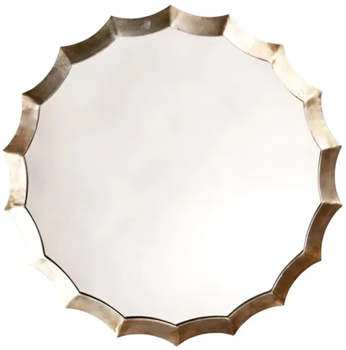 Round Scalloped Mirror