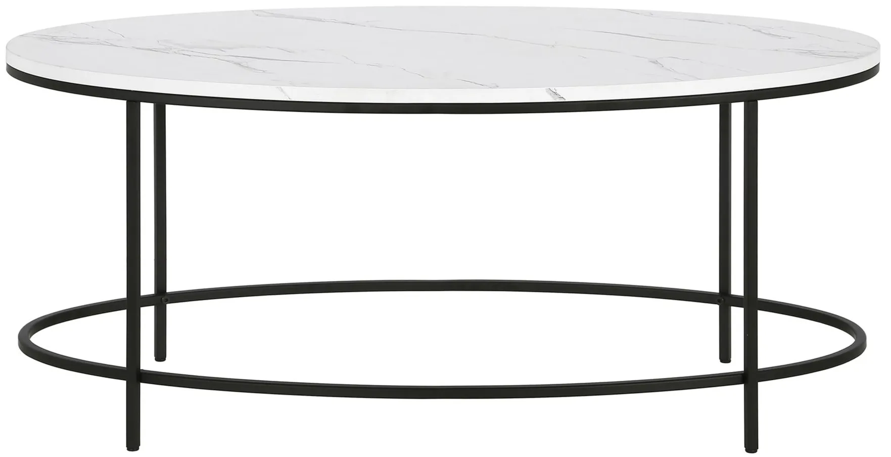Lucy Faux Marble Coffee Table in Blackened Bronze/Faux Marble by Hudson & Canal
