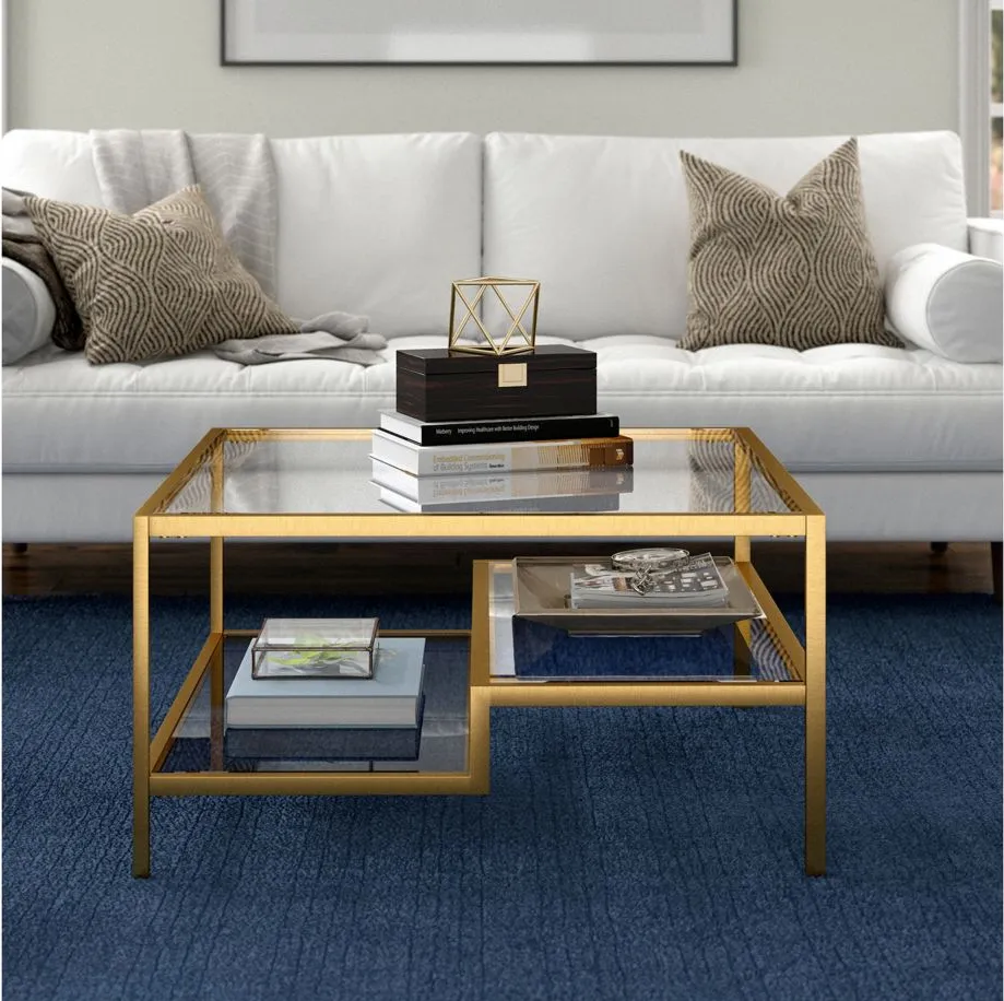 Francis Square Coffee Table in Brass by Hudson & Canal