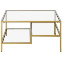 Francis Square Coffee Table in Brass by Hudson & Canal