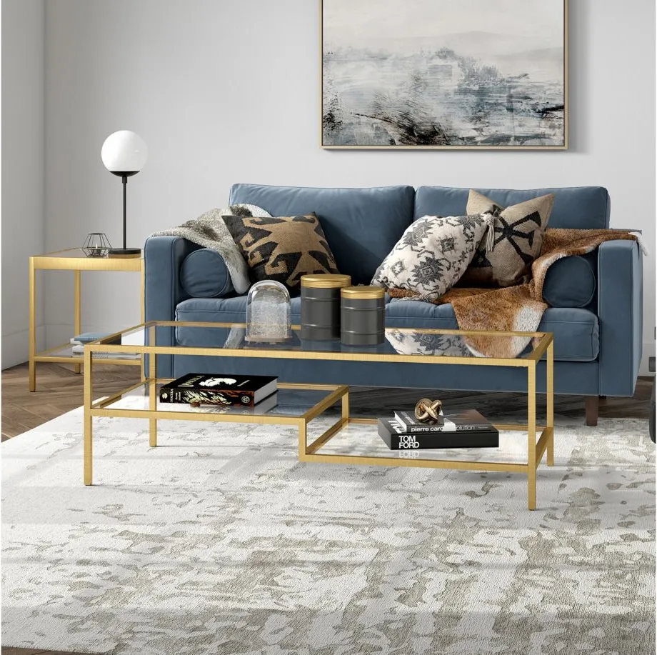 Francis 54" Coffee Table in Brass by Hudson & Canal