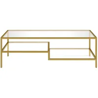 Francis 54" Coffee Table in Brass by Hudson & Canal