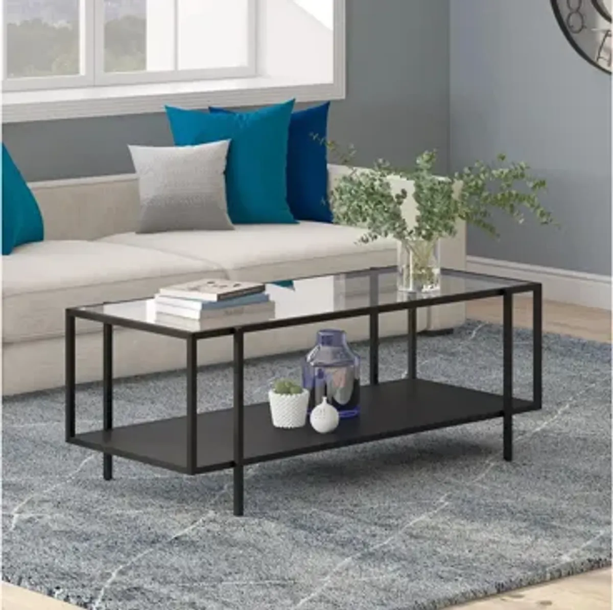 Fable Coffee Table with Metal Shelf