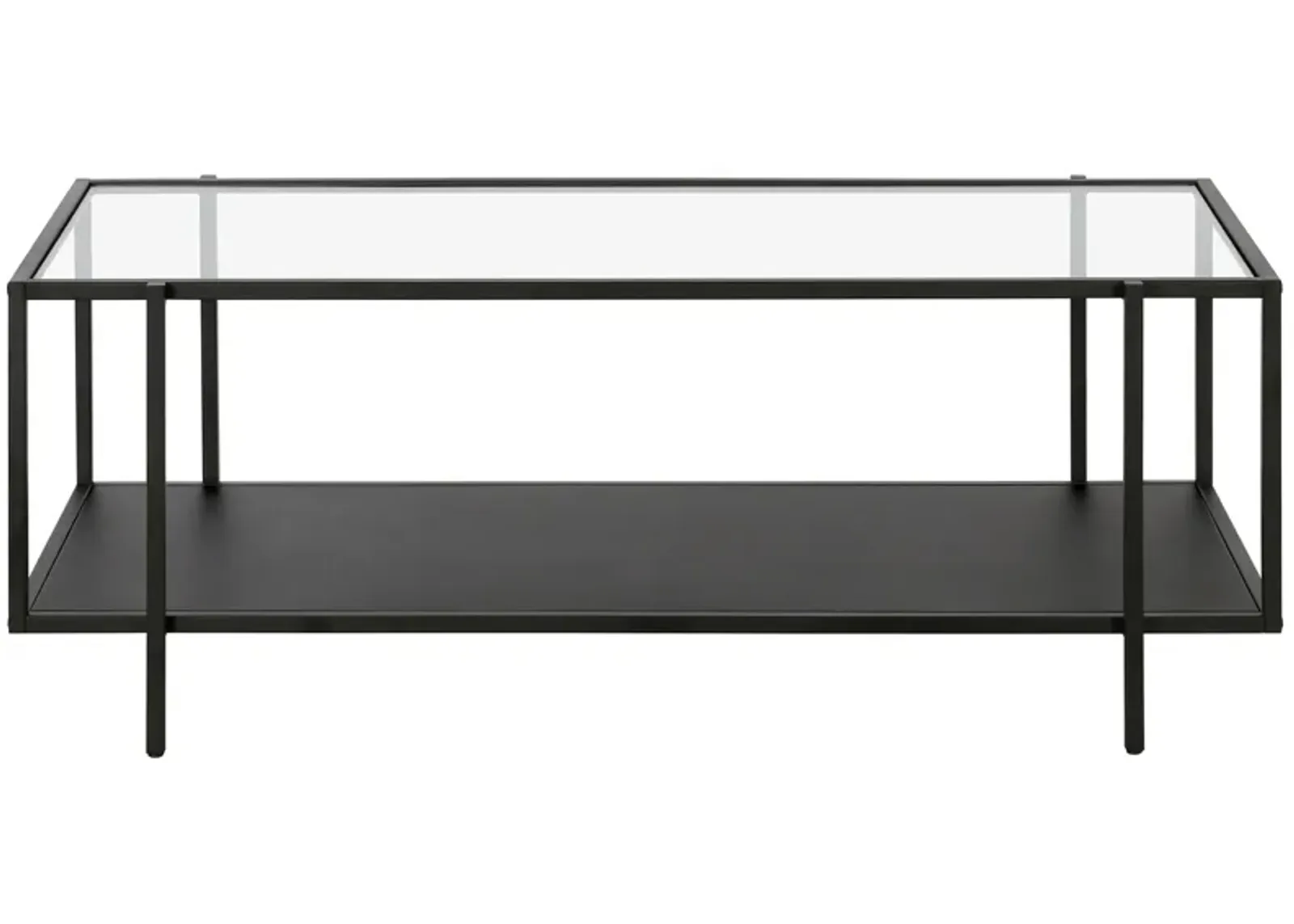 Fable Coffee Table with Metal Shelf in Blackened Bronze by Hudson & Canal