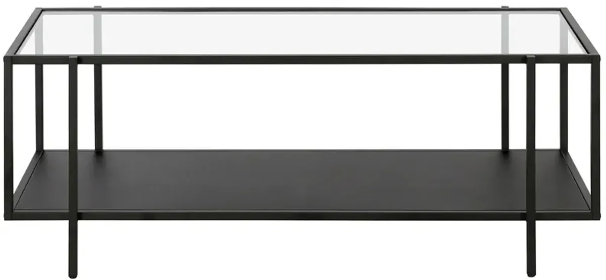 Fable Coffee Table with Metal Shelf in Blackened Bronze by Hudson & Canal