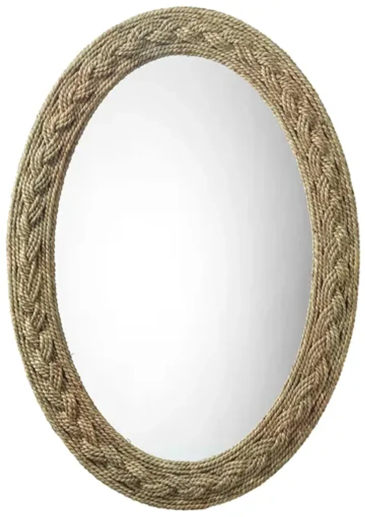 Lark Braided Oval Mirror in Brown by Jamie Young Company