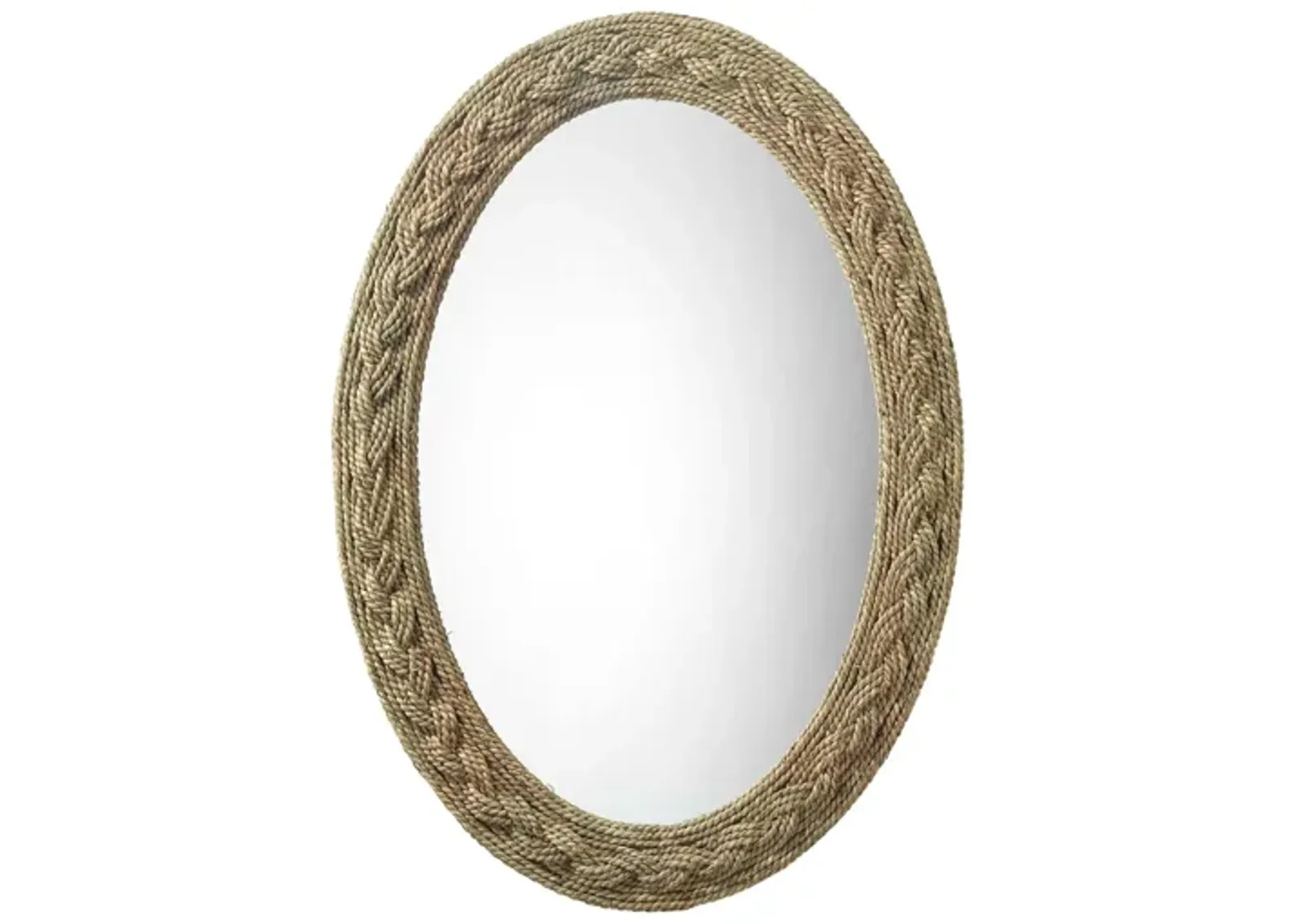 Lark Braided Oval Mirror in Brown by Jamie Young Company