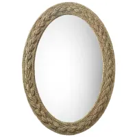 Lark Braided Oval Mirror in Brown by Jamie Young Company