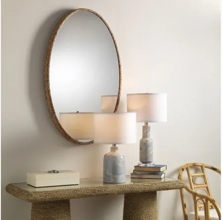 Sparrow Braided Oval Mirror in Brown by Jamie Young Company