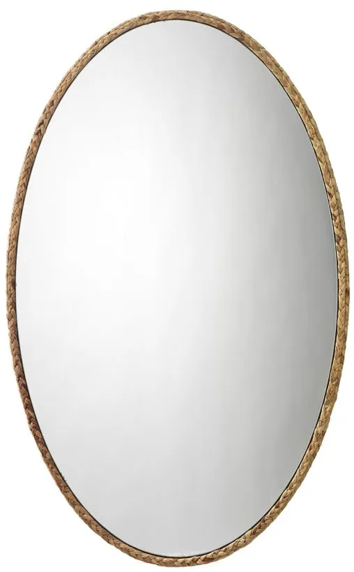 Sparrow Braided Oval Mirror in Brown by Jamie Young Company