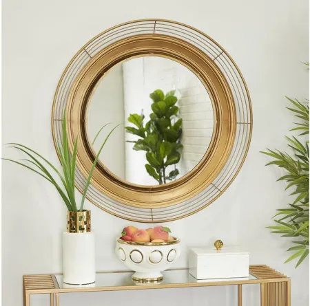 Ivy Collection Brown Metal Bohemian Wall Mirror in Brown by UMA Enterprises