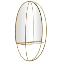 Ivy Collection Gold Metal Glam Wall Mirror in Gold by UMA Enterprises