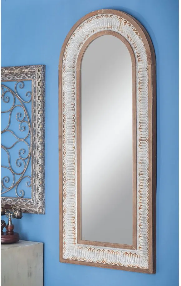 Ivy Collection Gold Wood Farmhouse Wall Mirror in Gold by UMA Enterprises