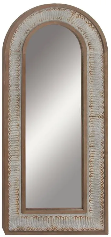Ivy Collection Gold Wood Farmhouse Wall Mirror in Gold by UMA Enterprises