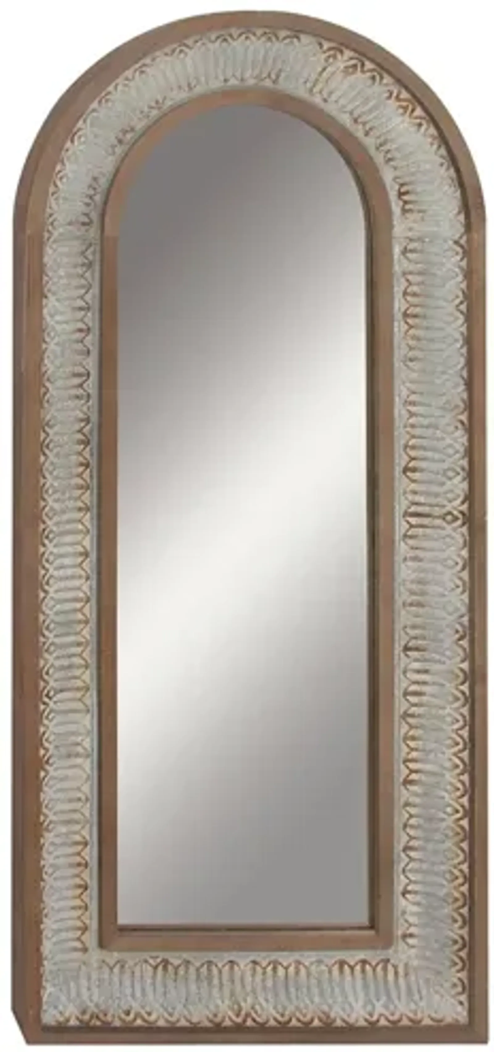 Ivy Collection Gold Wood Farmhouse Wall Mirror