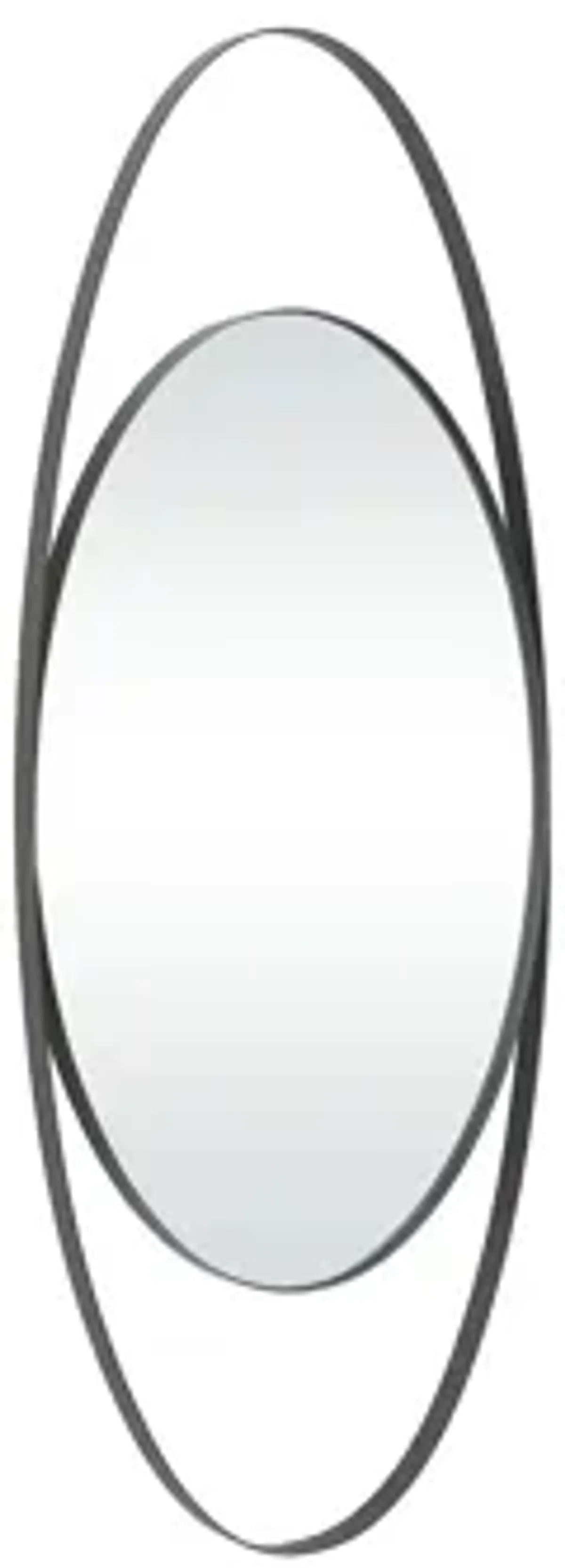 Ivy Collection Black Metal Contemporary Wall Mirror