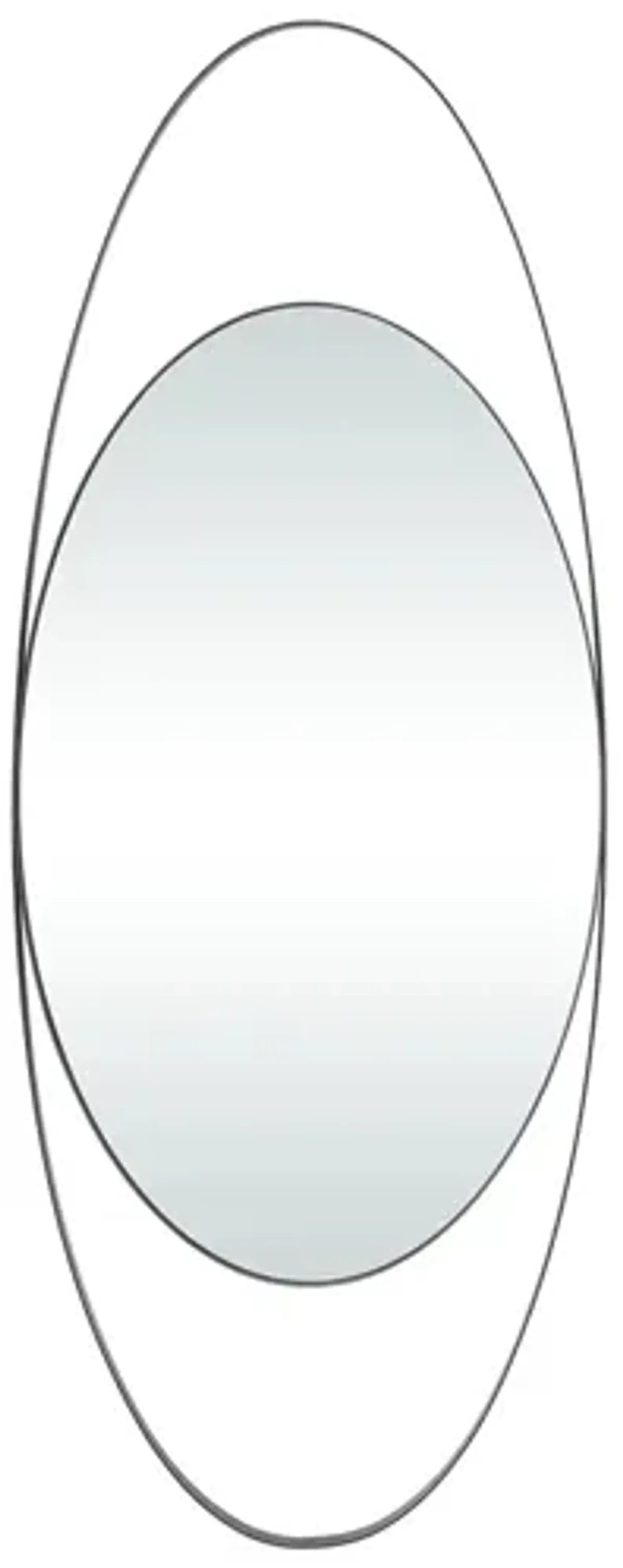 Ivy Collection Black Metal Contemporary Wall Mirror