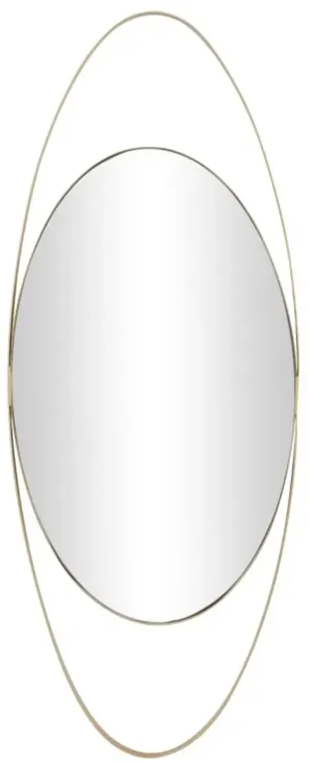 Ivy Collection Gold Metal Contemporary Wall Mirror in Gold by UMA Enterprises