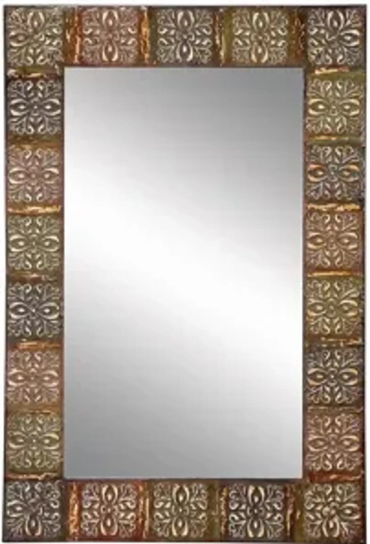 Ivy Collection Multi Colored Metal Wall Mirror