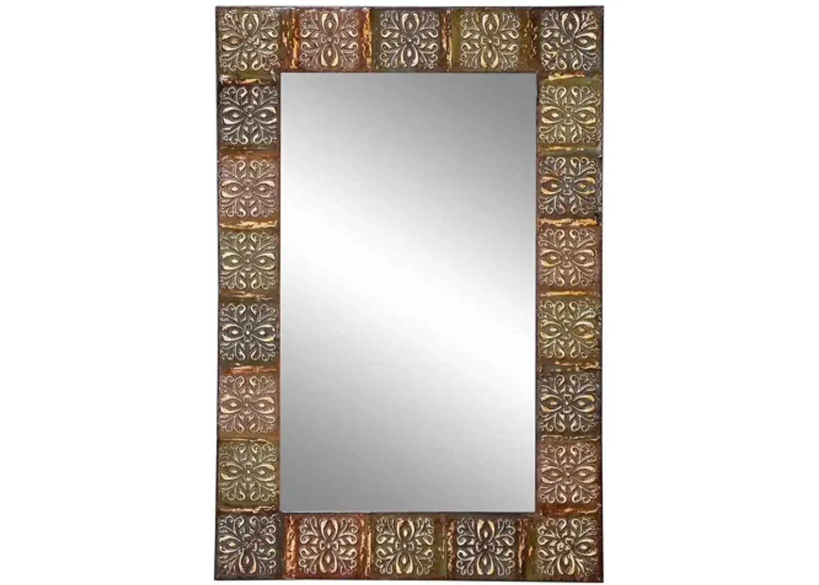 Ivy Collection Multi Colored Metal Wall Mirror in Multi Colored by UMA Enterprises