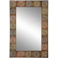 Ivy Collection Multi Colored Metal Wall Mirror in Multi Colored by UMA Enterprises