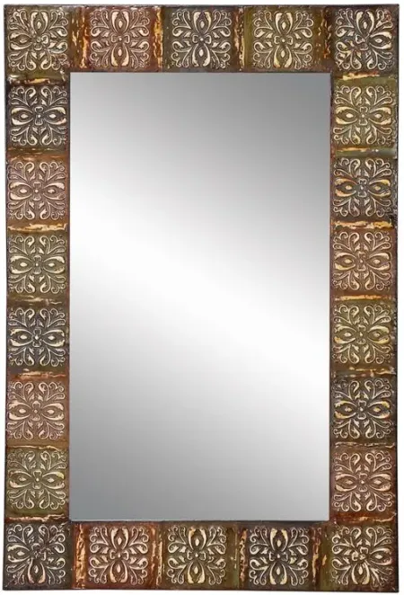 Ivy Collection Multi Colored Metal Wall Mirror in Multi Colored by UMA Enterprises