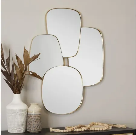 Ivy Collection Gold Metal Glam Wall Mirror in Gold by UMA Enterprises