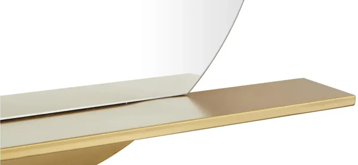 Ivy Collection Gold Metal Glam Wall Mirror