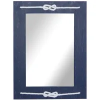Ivy Collection Blue Wood Wall Mirror in Blue by UMA Enterprises