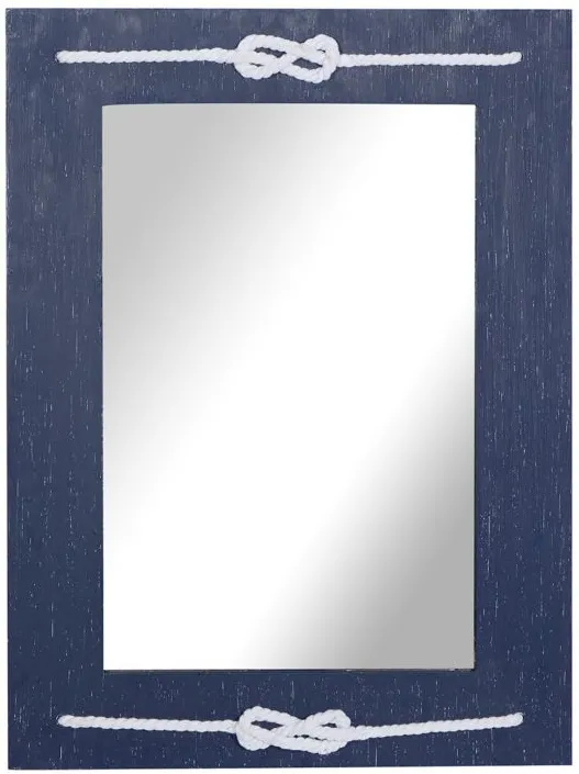 Ivy Collection Blue Wood Wall Mirror in Blue by UMA Enterprises