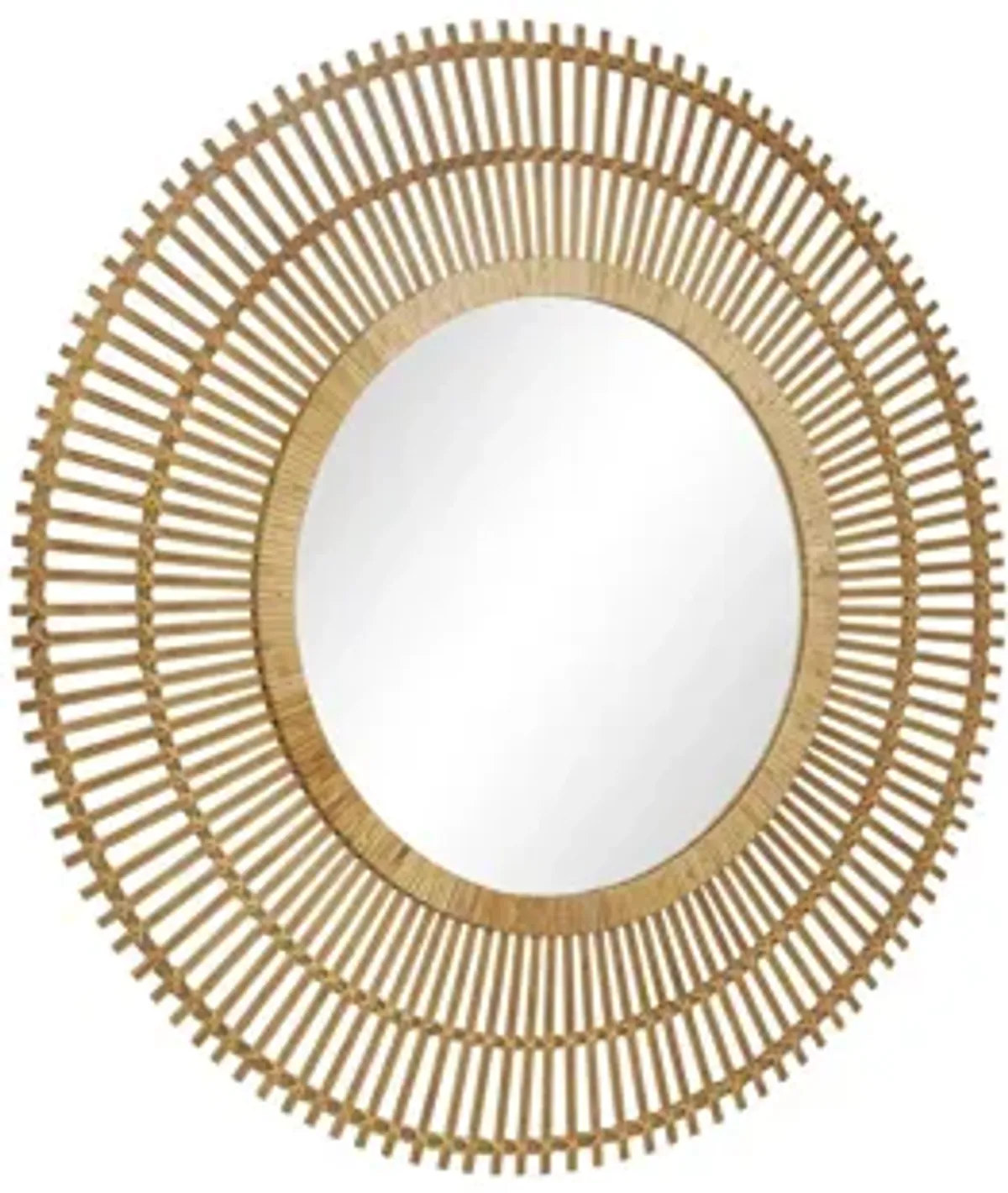 Ivy Collection Bamboo Bohemian Wall Mirror